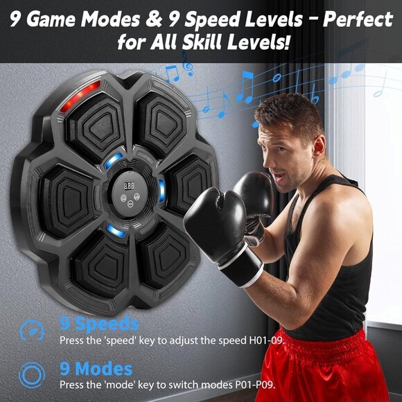 Music Boxing Machine, Music Punching Machine for Adults Kids, Interactive Boxing - Picture 2 of 6